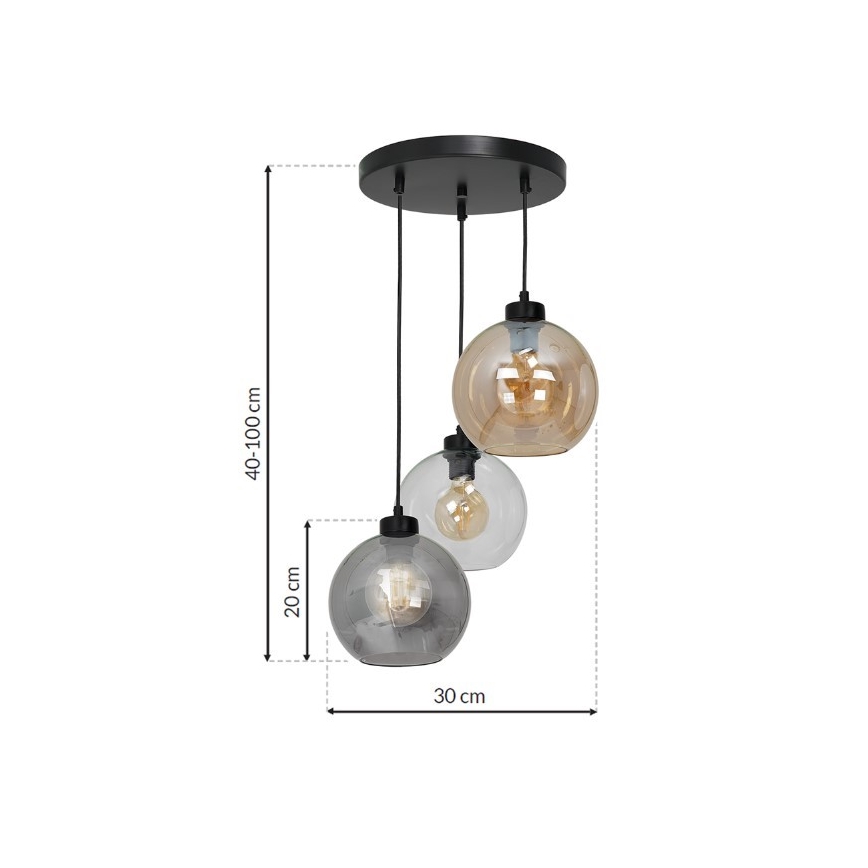 Kronleuchter an Schnur SOFIA 3xE27/60W/230V mix