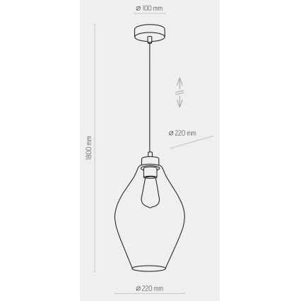 Kronleuchter an Schnur TULON 1xE27/60W/230V