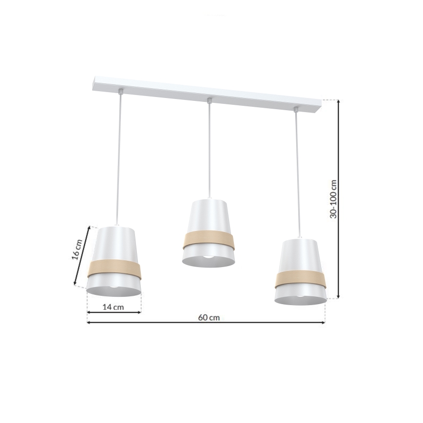Kronleuchter an Schnur VENEZIA 3xE27/60W/230V