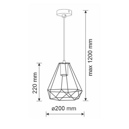 Kronleuchter an Schnur VIGO 1xE27/20W/230V