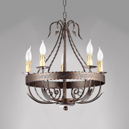 Kronleuchter an Seile LOARA 10xE14/60W/230V