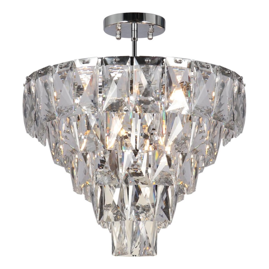 Kronleuchter an Stange CHELSEA 6xE14/40W/230V d 50 cm glänzendes Chrom