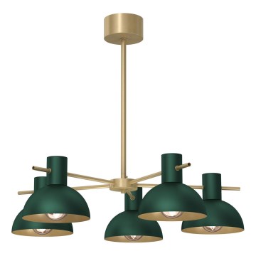 Kronleuchter an Stange ESTATE MINI 5xE27/15W/230V grün