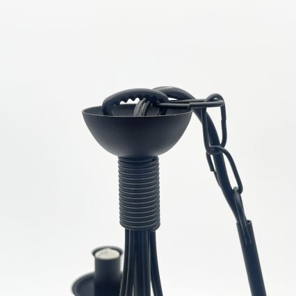 Kronleuchter ANTON an Kette, 6xE14/60W/230V, schwarz