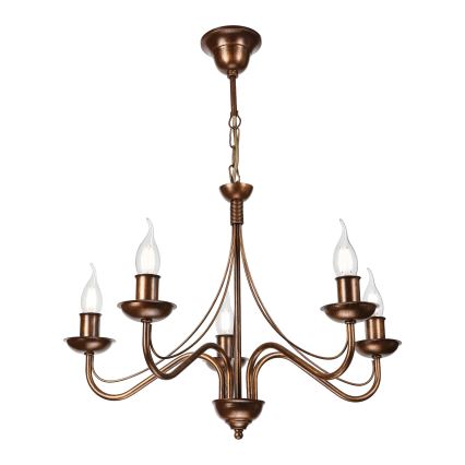 Kronleuchter ANTON mit Kette 5xE14/15W/230V bronzefarben