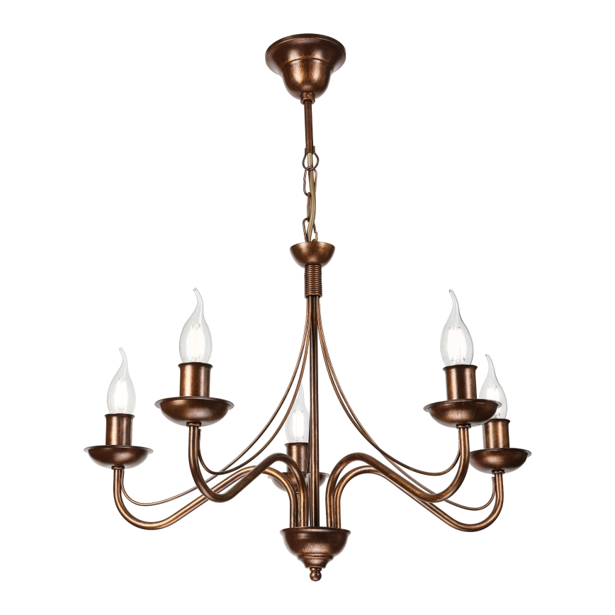 Kronleuchter ANTON mit Kette 5xE14/15W/230V bronzefarben