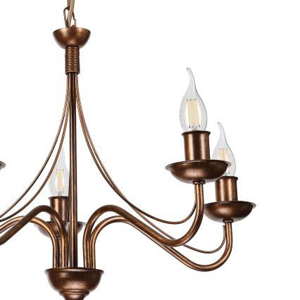 Kronleuchter ANTON mit Kette 5xE14/15W/230V bronzefarben