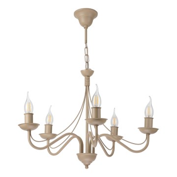 Kronleuchter ANTON mit Kette 5xE14/60W/230V beige