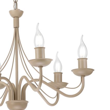 Kronleuchter ANTON mit Kette 6xE14/60W/230V beige
