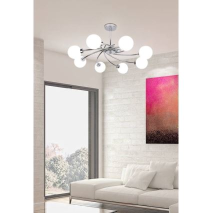 Kronleuchter auf einer Stange AGAPANT 8xG9/40W/230V glänzend chrom