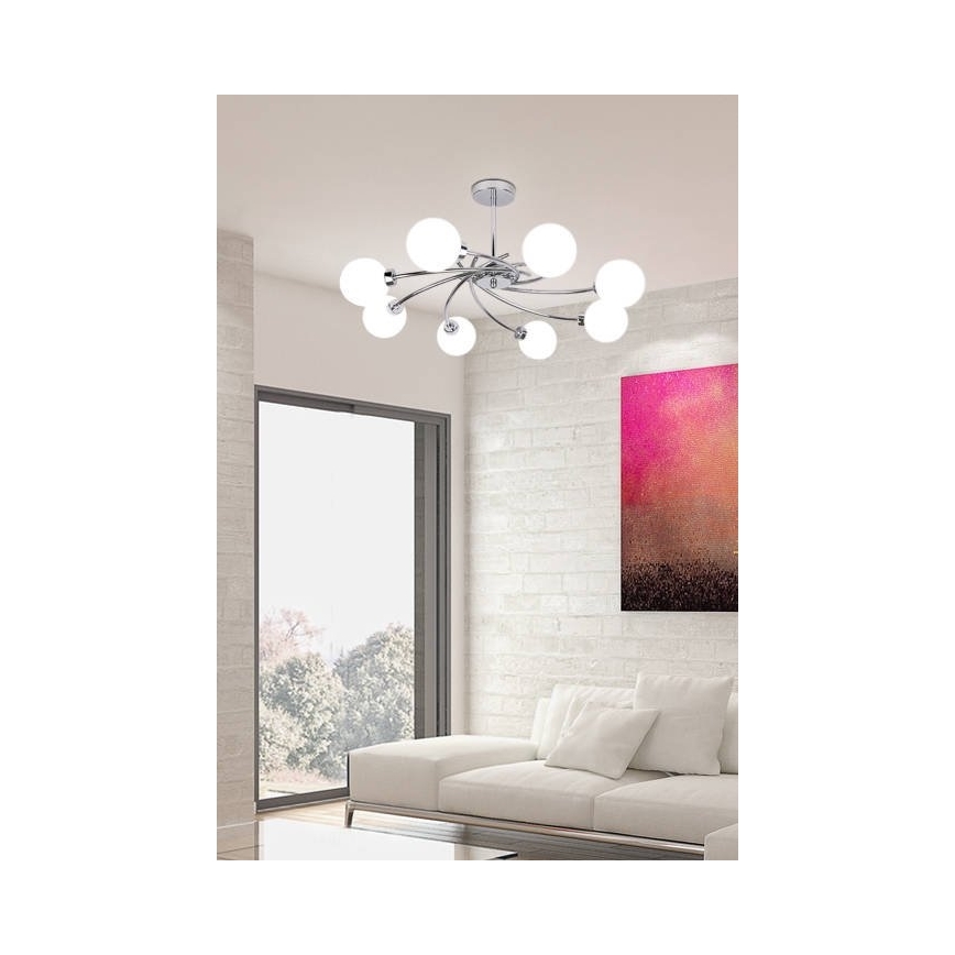 Kronleuchter auf einer Stange AGAPANT 8xG9/40W/230V glänzend chrom