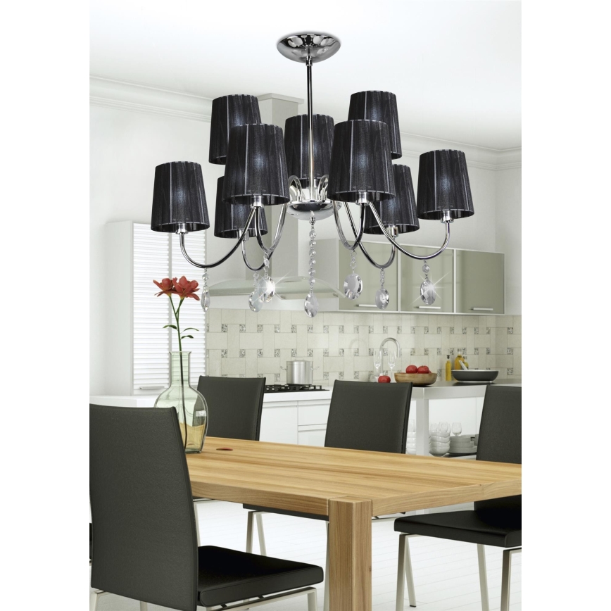Kronleuchter auf Stange SORENTO 9xE14/40W/230V schwarz