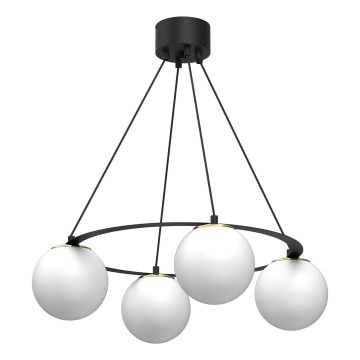 Kronleuchter BALLO 4xE27/15W/230V schwarz/weiß