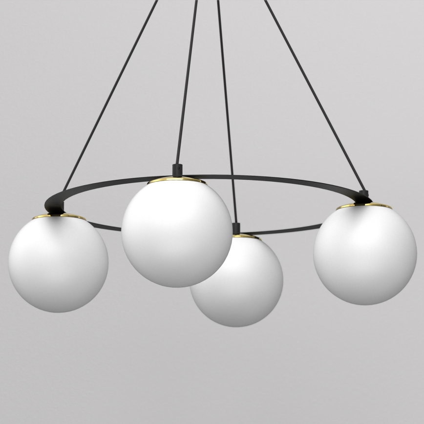 Kronleuchter BALLO 4xE27/15W/230V schwarz/weiß