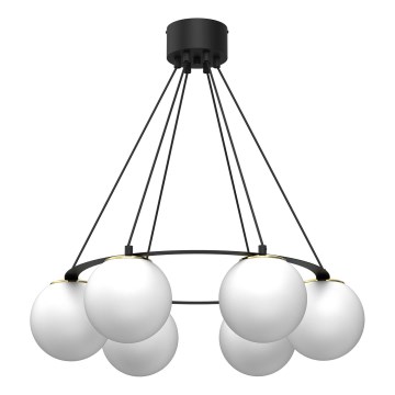 Kronleuchter BALLO 6xE27/15W/230V schwarz/weiß