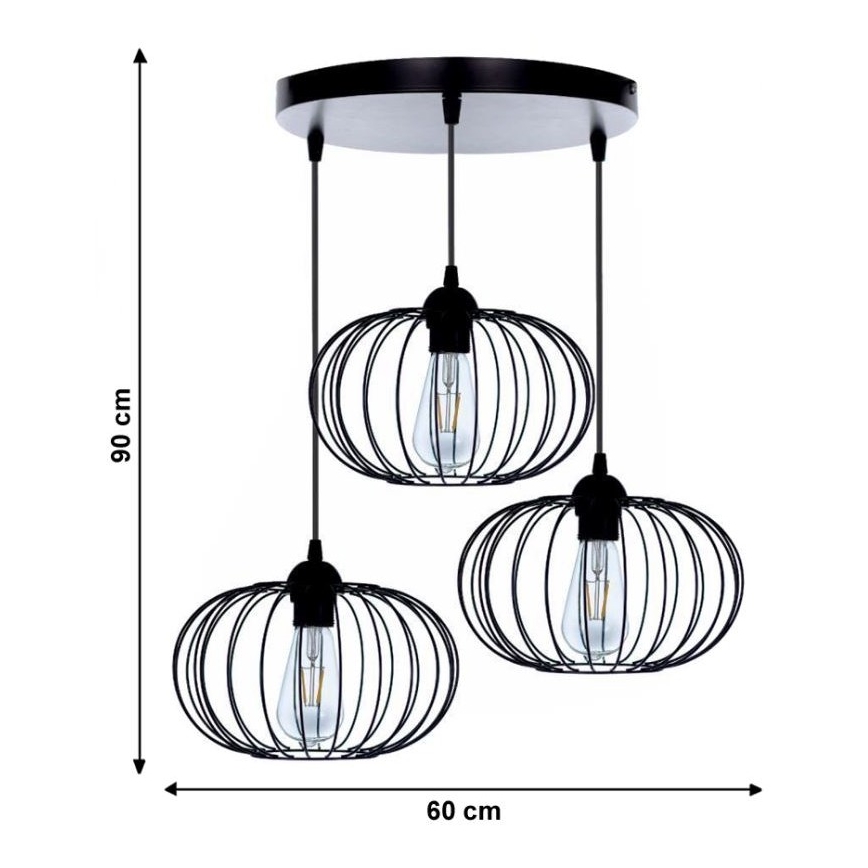 Kronleuchter BOCCA 3xE27/60W/230V