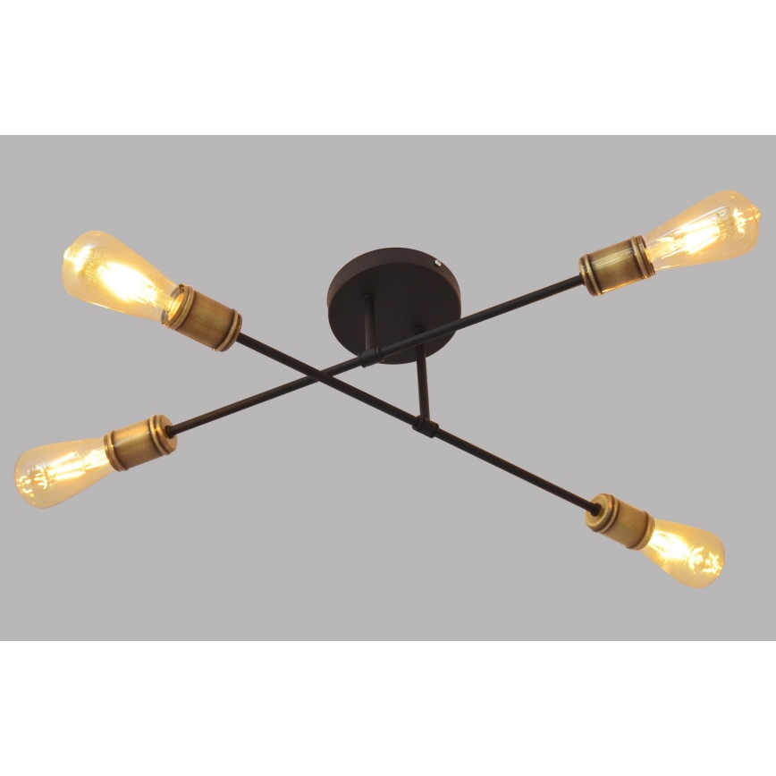 Kronleuchter CAMBRIDGE 4xE27/20W/230V schwarz/gold