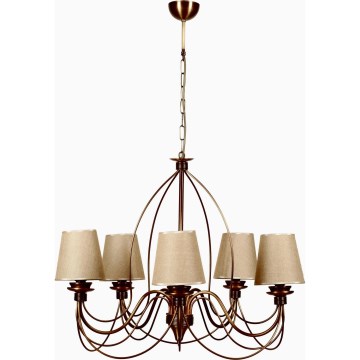 Kronleuchter CLASSIC 5xE14/40W/230V Bronze/Beige