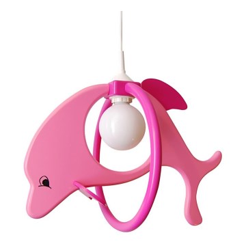 Kronleuchter DELFIN gross, lila/ rosa/ Holz