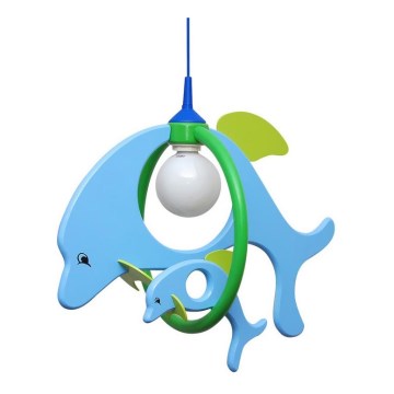 Kronleuchter DELFIN gross mit klein blau/ grün