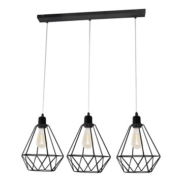Kronleuchter KARO 3xE27/15W/230V schwarz