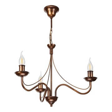Kronleuchter mit Kette ANTON 3xE14/15W/230V Bronze
