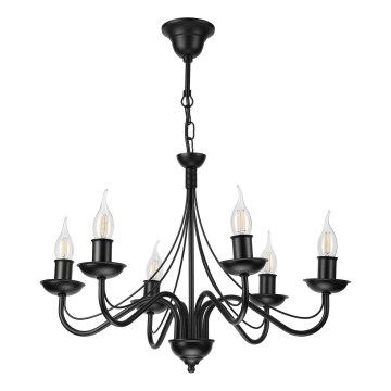 Kronleuchter mit Kette ANTON 6xE14/60W/230V schwarz