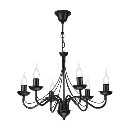 Kronleuchter mit Kette ANTON 6xE14/60W/230V schwarz