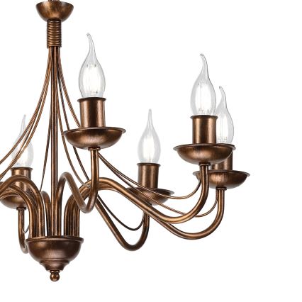 Kronleuchter mit Kette ANTON 8xE14/60W/230V bronzefarben