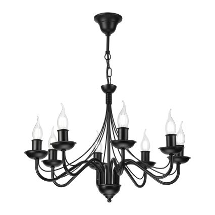 Kronleuchter mit Kette ANTON 8xE14/60W/230V schwarz