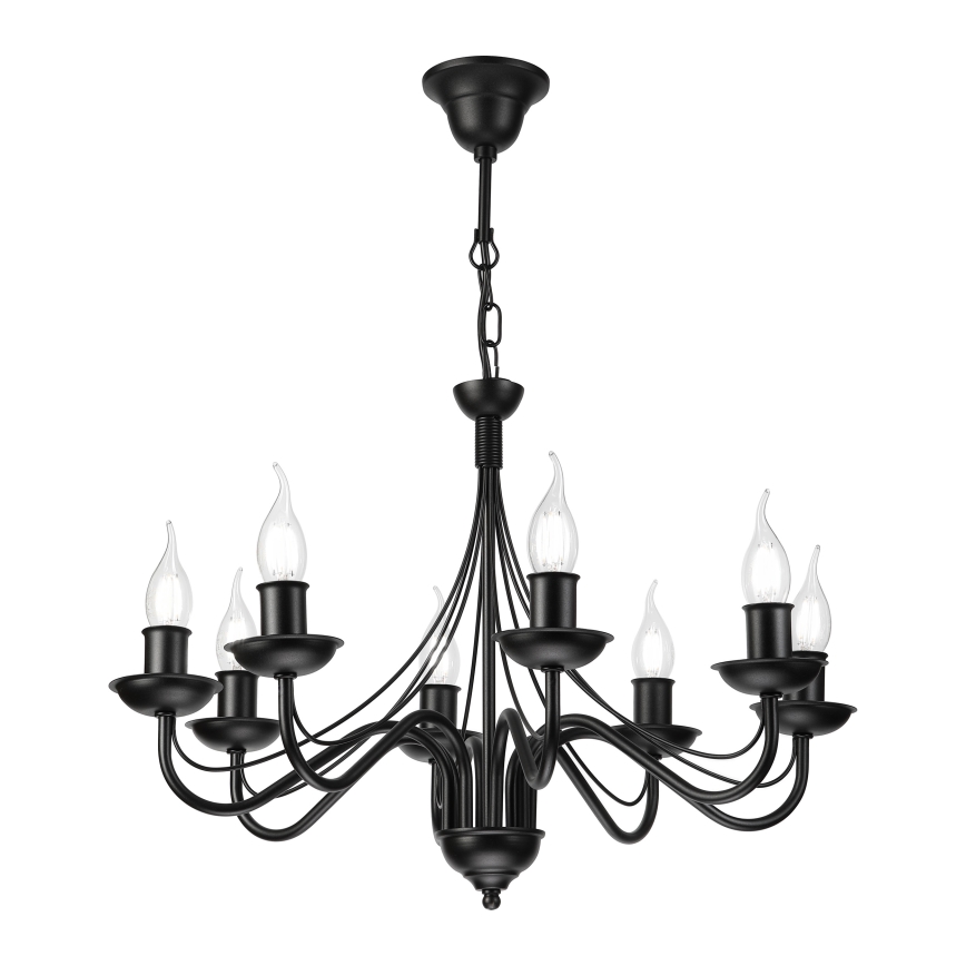 Kronleuchter mit Kette ANTON 8xE14/60W/230V schwarz