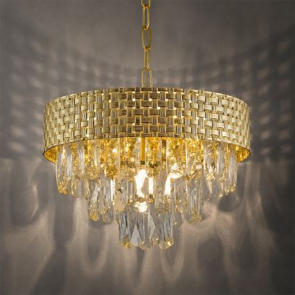 Kronleuchter mit Kette CHARLIZE 4xE14/10W/230V goldfarben