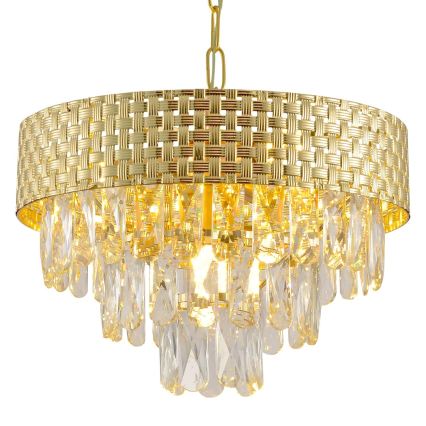 Kronleuchter mit Kette CHARLIZE 4xE14/10W/230V goldfarben