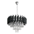 Kronleuchter mit Kette CRISTAL 5xE14/10W/230V Ø 38 cm schwarz/mattchrom