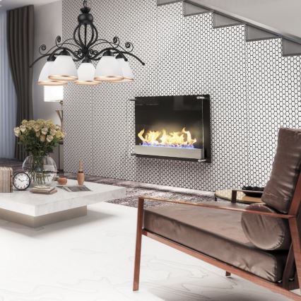 Kronleuchter mit Kette RETRO II 5xE27/60W/230V matt schwarz