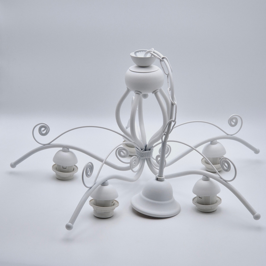 Kronleuchter mit Kette RETRO II 5xE27/60W/230V weiß