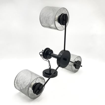 Kronleuchter mit Kette ROSA, 3x E27/60W/230V, schwarz/grau