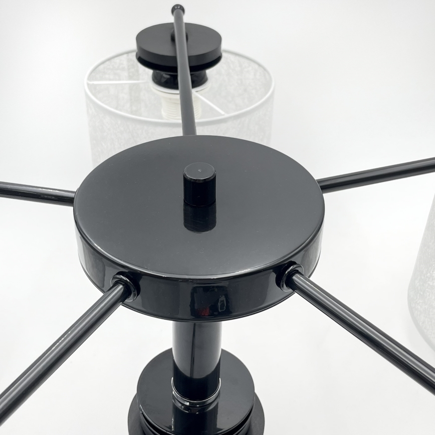 Kronleuchter mit Kette ROSA 5xE27/60W/230V schwarz/grau