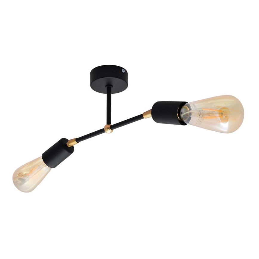 Kronleuchter ROSETTE 2xE27/15W/230V schwarz/gold