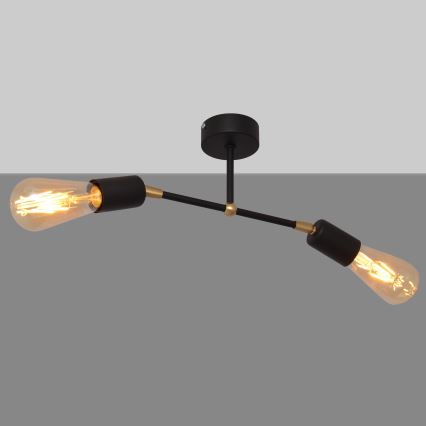 Kronleuchter ROSETTE 2xE27/15W/230V schwarz/gold