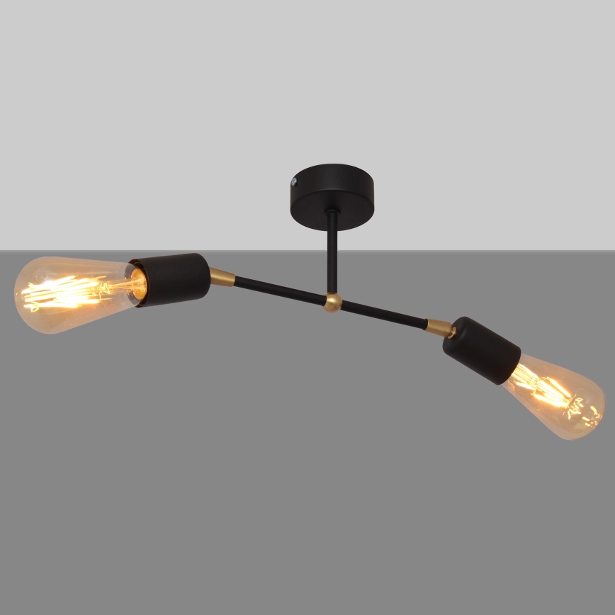 Kronleuchter ROSETTE 2xE27/15W/230V schwarz/gold