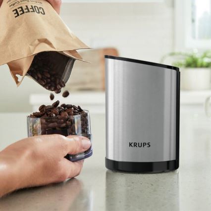 Krups - Elektrische Kaffeebohnenmühle 85g FAST-TOUCH 200W/230V Chrom