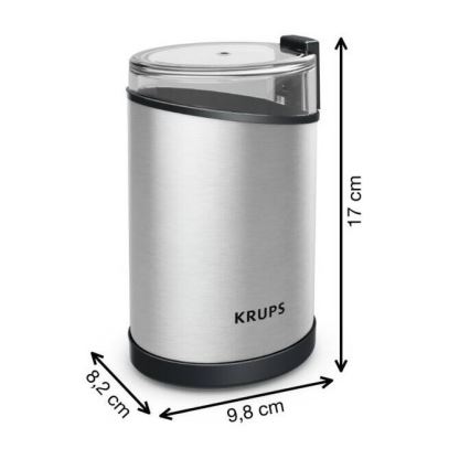 Krups - Elektrische Kaffeebohnenmühle 85g FAST-TOUCH 200W/230V Chrom