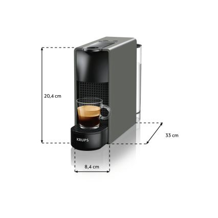 Krups - Kapsel-Kaffeemaschine NESPRESSO Essenza mini 1310W/230V grau