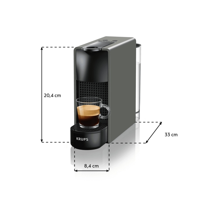 Krups - Kapsel-Kaffeemaschine NESPRESSO Essenza mini 1310W/230V grau