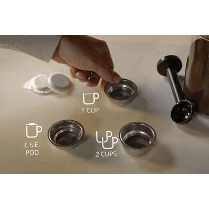 Krups - Siebträger-Kaffeemaschine für zwei Tassen AUTHENTIC 1450W/230V grau