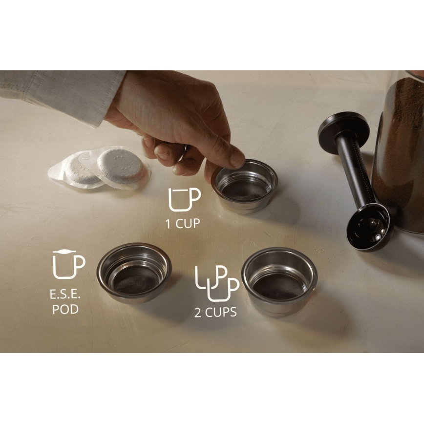Krups - Siebträger-Kaffeemaschine für zwei Tassen AUTHENTIC 1450W/230V grau