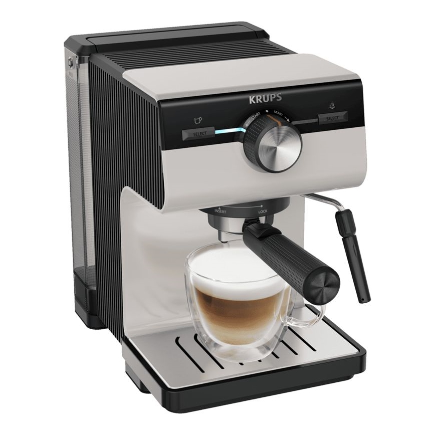 Krups - Siebträger-Kaffeemaschine für zwei Tassen AUTHENTIC 1450W/230V grau