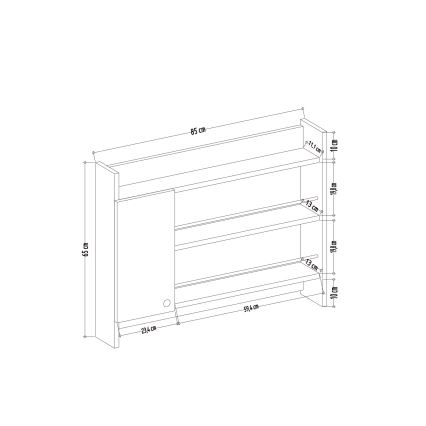 Küchenwandregal KNERR 65x85 cm weiß