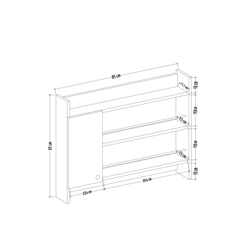 Küchenwandregal KNERR 65x85 cm weiß